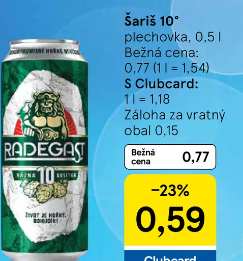 Radegast 10° plechovka