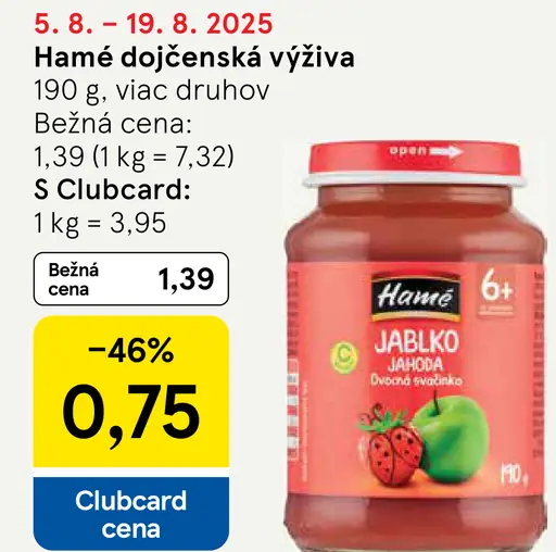 Hamé dojčenská výživa