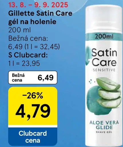 Gillette Satin Care gél na holenie