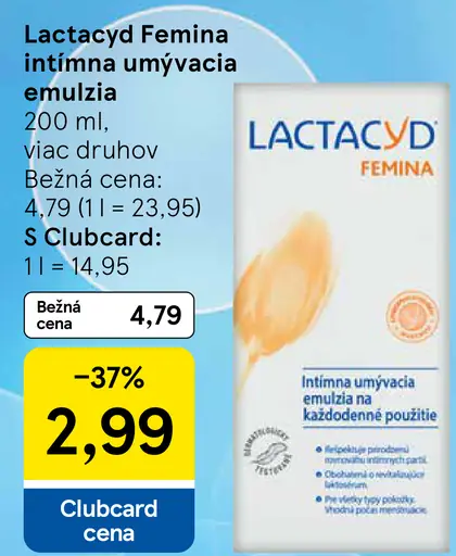 Lactacyd Femina intímna umývacia emulzia na každodenné použitie
