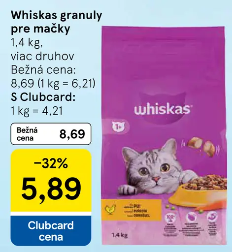 Whiskas granuly pre mačky