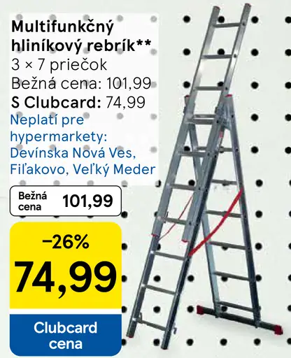 Multifunkčný hliníkový rebrík