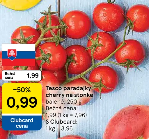 Tesco paradajky cherry na stonke