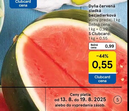 Dyňa červená sladká bezjadierková