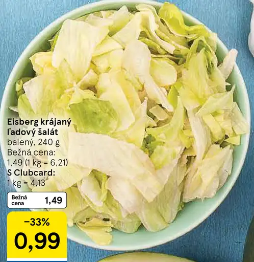 Eisberg krájaný ľadový šalát