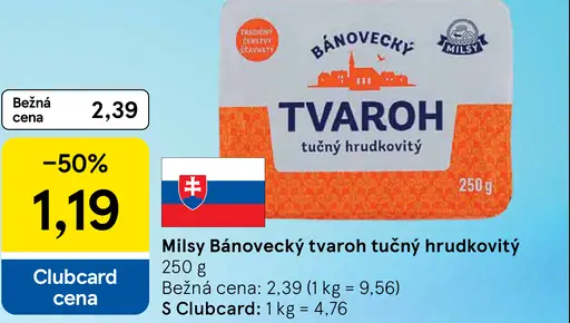 Milsy Bánovecký tvaroh tučný hrudkovitý