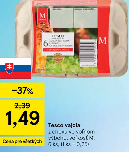 Tesco vajcia