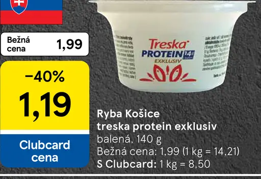 Ryba Košice treska protein exkluziv
