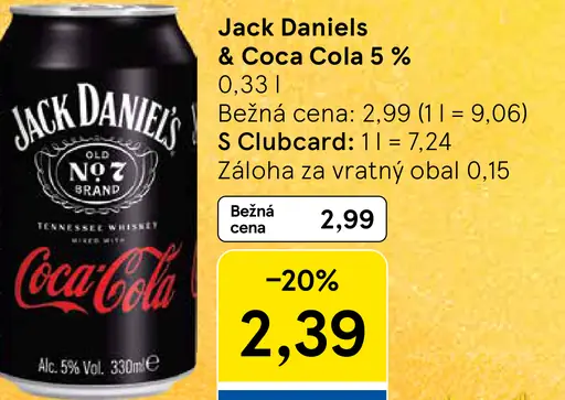 Jack Daniels & Coca Cola 5 %