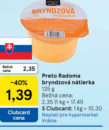 Preto Radoma bryndzová nátierka