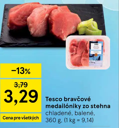 Tesco bravčové medailóniky zo stehna