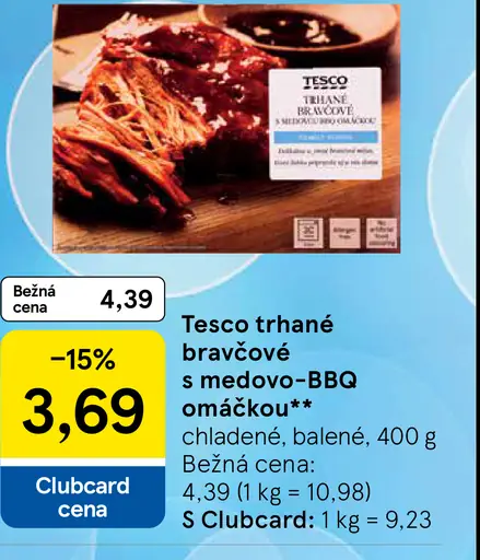 Tesco trhané bravčové s medovo-BBQ omáčkou