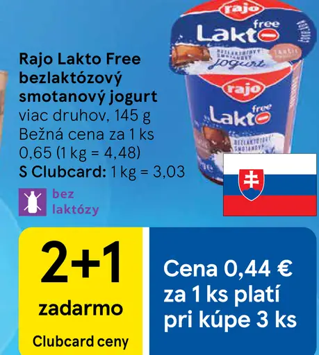 Rajo Bezlaktózový smotanový jogurt