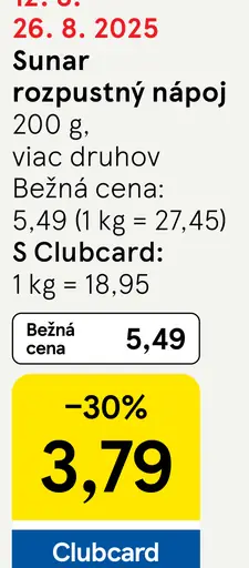 Sunar Rozpustný nápoj malinový