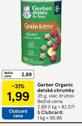 Gerber Organic detské chrumky