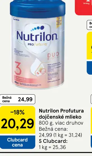 Nutrilon Profutura dojčenské mlieko