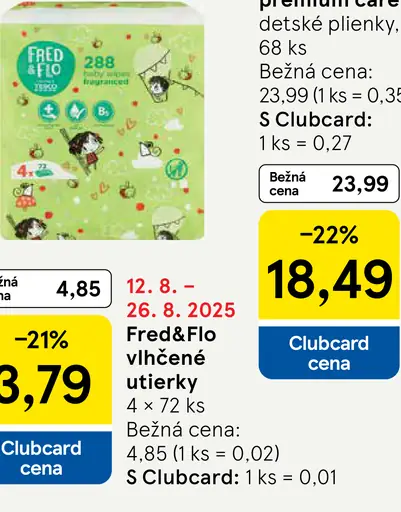 Fred&Flo vlhčené utierky