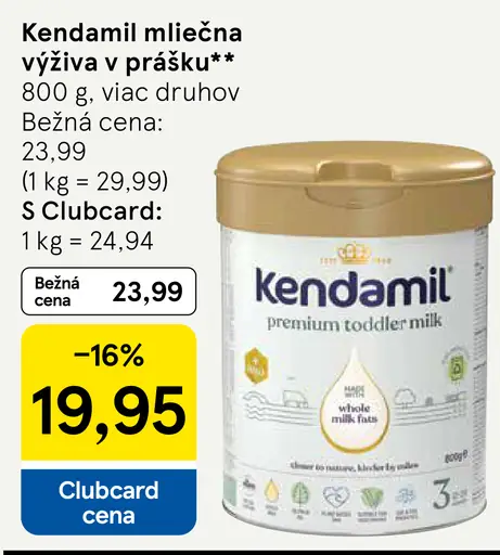 Kendamil mliečna výživa v prášku