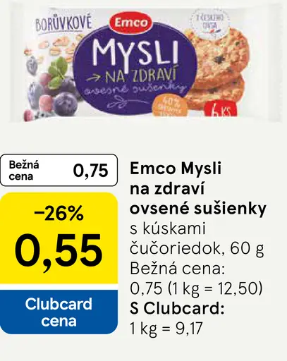 Emco Mysli na zdraví ovsené sušienky