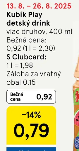 Kubík Play detský drink