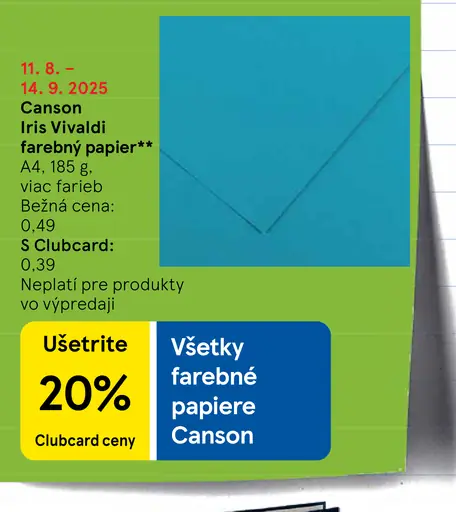 Canson Iris Vivaldi farebný papier