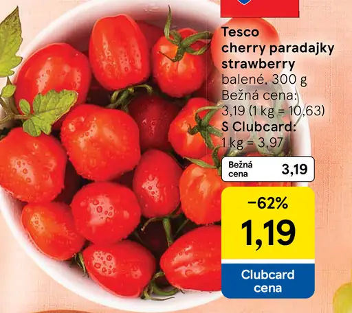Tesco cherry paradajky Strawberry