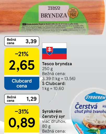 Tesco bryndza