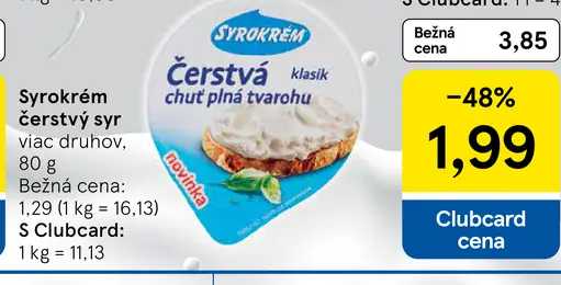 Sýrokrem čerstvý syr
