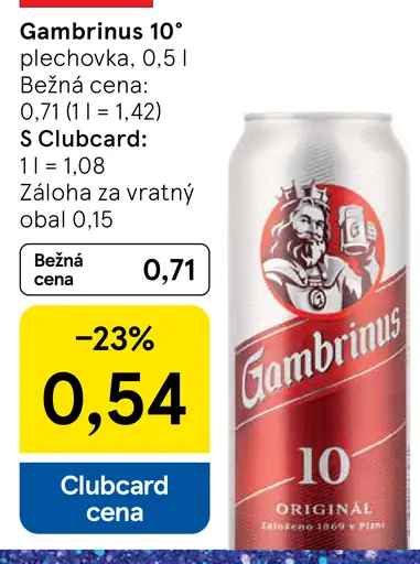 Gambrinus plechovka