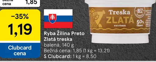 Ryba Žilina Treska Zlatá