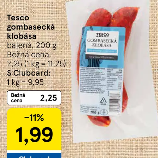 Tesco gombasecká klobása