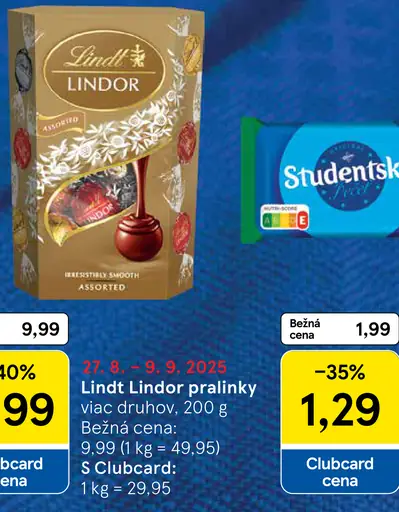 Lindt Lindor pralinky