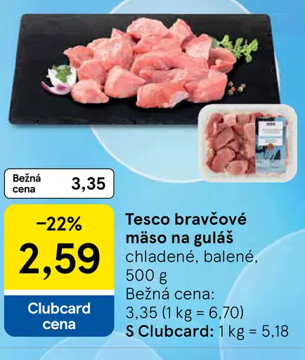 Tesco bravčové mäso na guláš