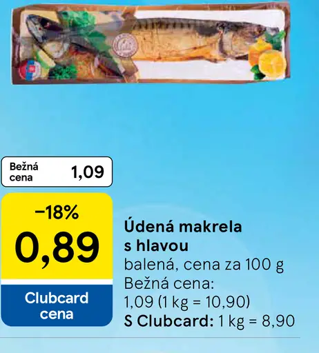 Údená makrela s hlavou