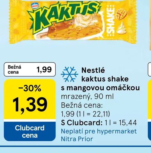 Nestlé kaktus shake s mangovou omáčkou