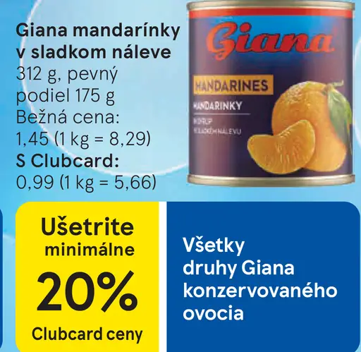 Giana mandarínky v sladkom náleve