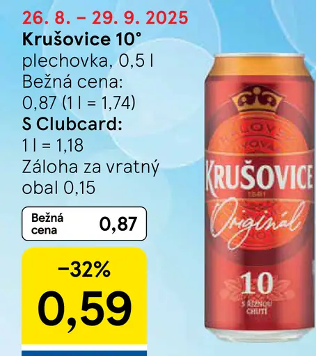Krušovice 10° plechovka