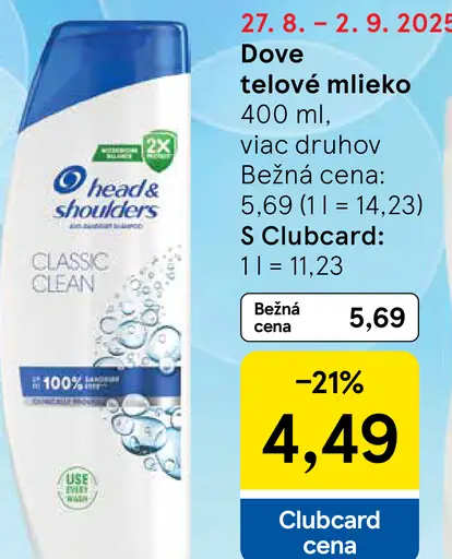 Dove Telové mlieko