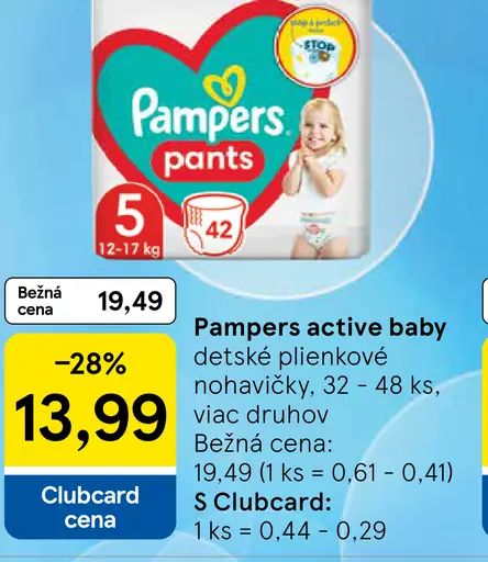 Pampers active baby detské plienkové nohavičky
