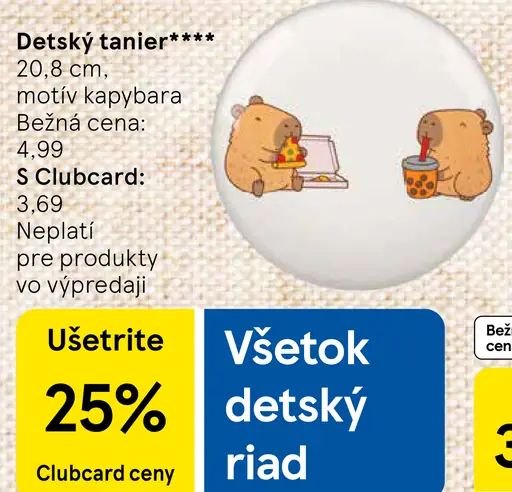 Detský tanier motív kapybara