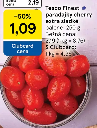 Tesco Finest paradajky cherry extra sladké