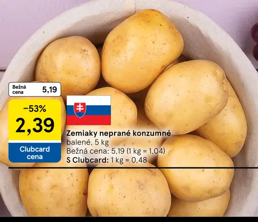 Zemiaky neprané konzumné