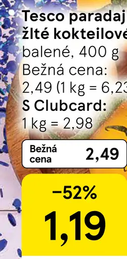 Tesco paradajky žlté kokteilové