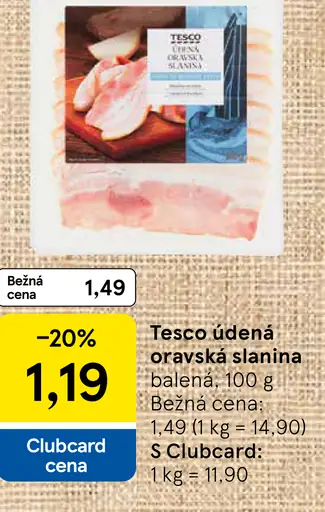 Tesco údená oravská slanina