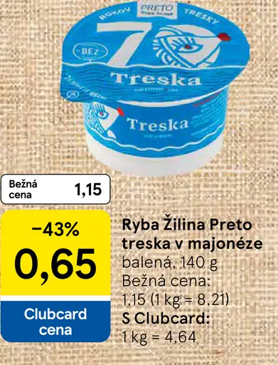 Ryba Žilina Preto Treska v majonéze