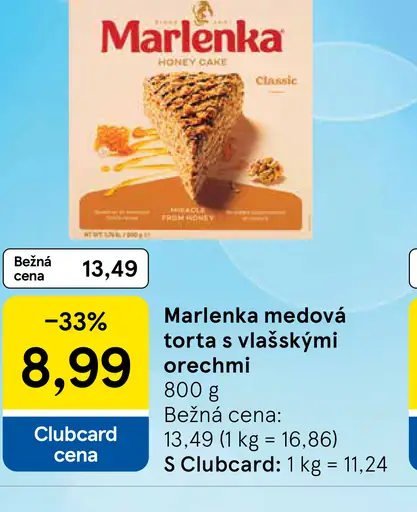 Marlenka Medová torta s vlašskými orechmi