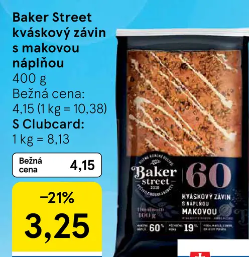Baker Street Kváskový závin s náplňou makovou