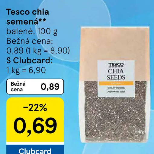 Tesco chia semená