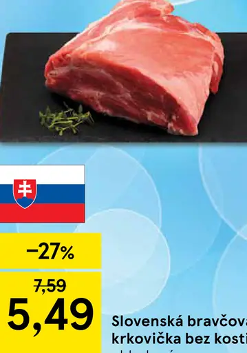 Slovenská bravčová krkovička bez kosti