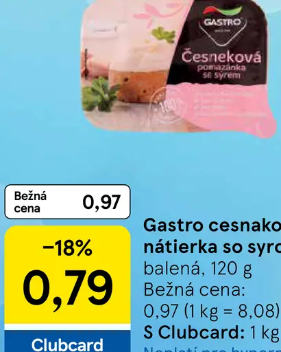 Gastro cesnaková nátierka so syrom